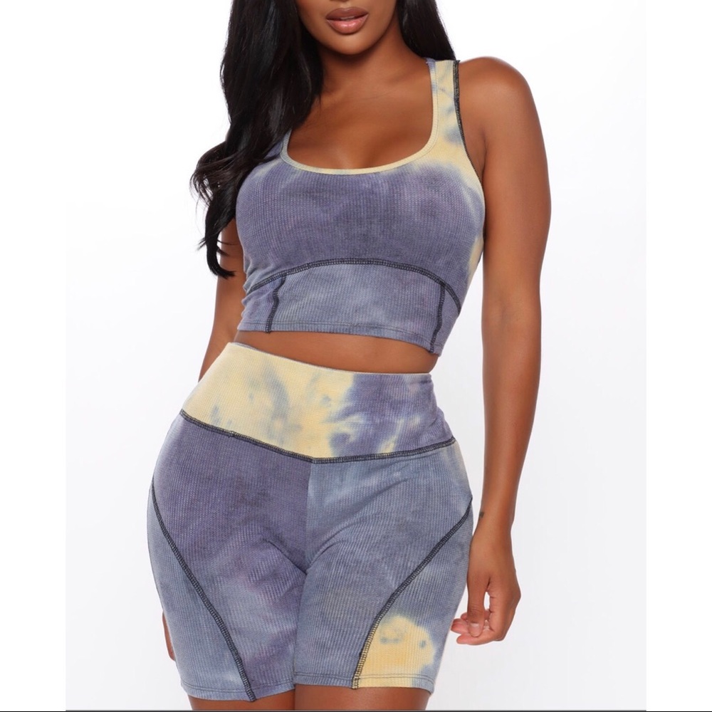 Two piece tie dye shorts set